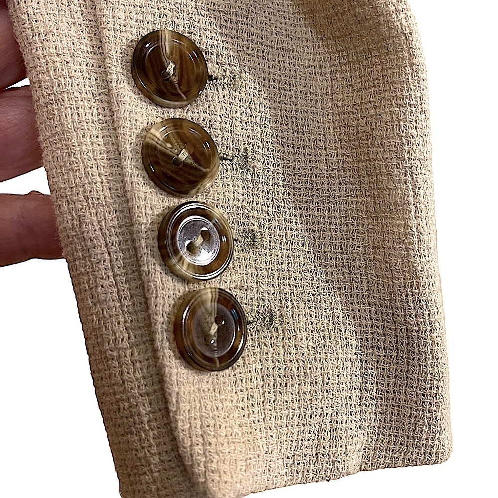 Something Navy Tan Linen Blend Lined Blazer Jacket Size XXS - Picture 7 of 14